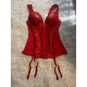 Lovehoney Lingerie Red Bustier Corset Zip Up Size L